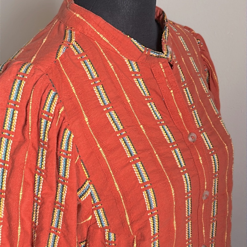 Anthropologie’s Pilcro The Bella Femme Button Down Bat Wing Embroidered Blouse - Picture 3 of 9